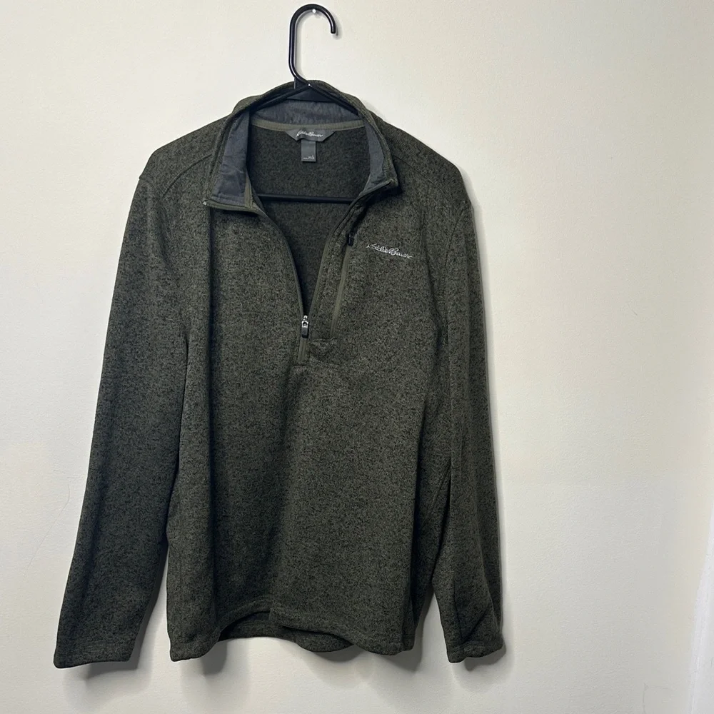 Eddie Baur Men's Green Half-Zip Sweater